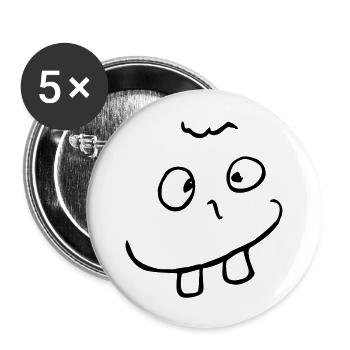 Nerd Face - Buttons groß 56 mm (5er Pack) - Weiß - Vorne