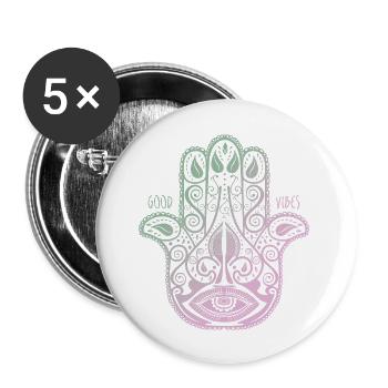 Yoga Vibes colored - Buttons groß 56 mm (5er Pack) - Weiß - Vorne