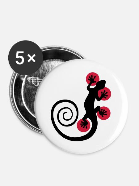 HOT SPOT GECKO - Buttons groß 56 mm (5er Pack) - Weiß