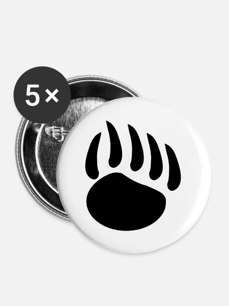 baerentatze - Buttons groß 56 mm (5er Pack) - Weiß