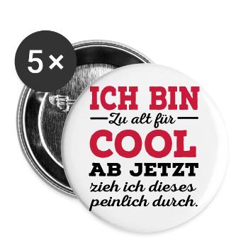 alt - Buttons groß 56 mm (5er Pack) - Weiß - Vorne