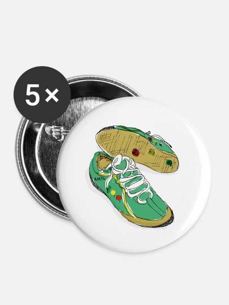 turnschuh RASTA - Buttons groß 56 mm (5er Pack) - Weiß