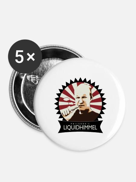 Logo Liquidhimmel - Buttons groß 56 mm (5er Pack) - Weiß