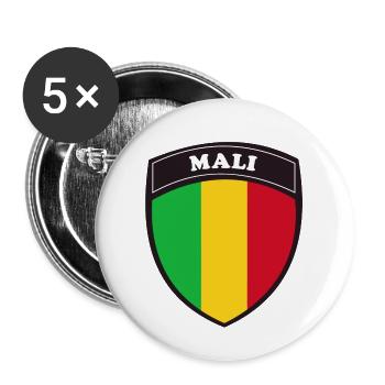 mali_blanc - Lot de 5 grands badges (56 mm) - blanc - Devant