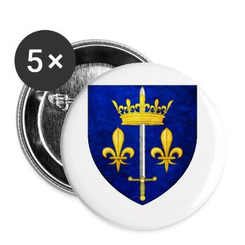 Blason Jeanne D Arc - Lot de 5 grands badges (56 mm) - blanc - Devant