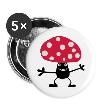 Naughty Toadstool - Buttons large 2.2''/56 mm (5-pack) - white - Front