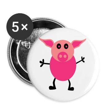 pigs males - Buttons large 2.2''/56 mm (5-pack) - white - Front