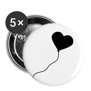 herzluftballon_1c - Lot de 5 grands badges (56 mm) - blanc - Devant