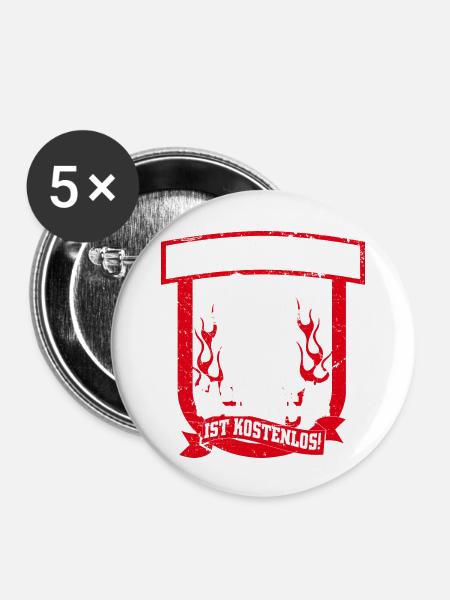 Karate - 1. Lektion kostenlos - Buttons groß 56 mm (5er Pack) - Weiß