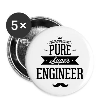 Engineer with all my heart - Buttons large 2.2''/56 mm (5-pack) - white - Front