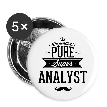 100 percent pure super analyst - Buttons groß 56 mm (5er Pack) - Weiß - Vorne