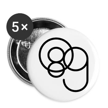 089 München - Buttons groß 56 mm (5er Pack) - Weiß - Vorne