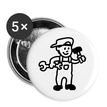 Artisan - ligne - Lot de 5 grands badges (56 mm) - blanc - Devant
