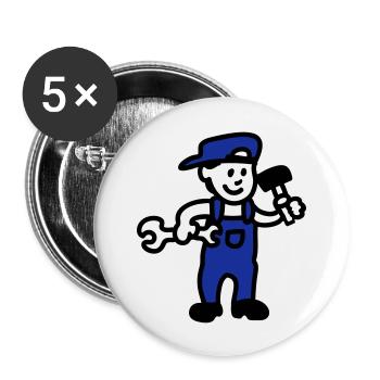 Handwerker - Buttons groß 56 mm (5er Pack) - Weiß - Vorne