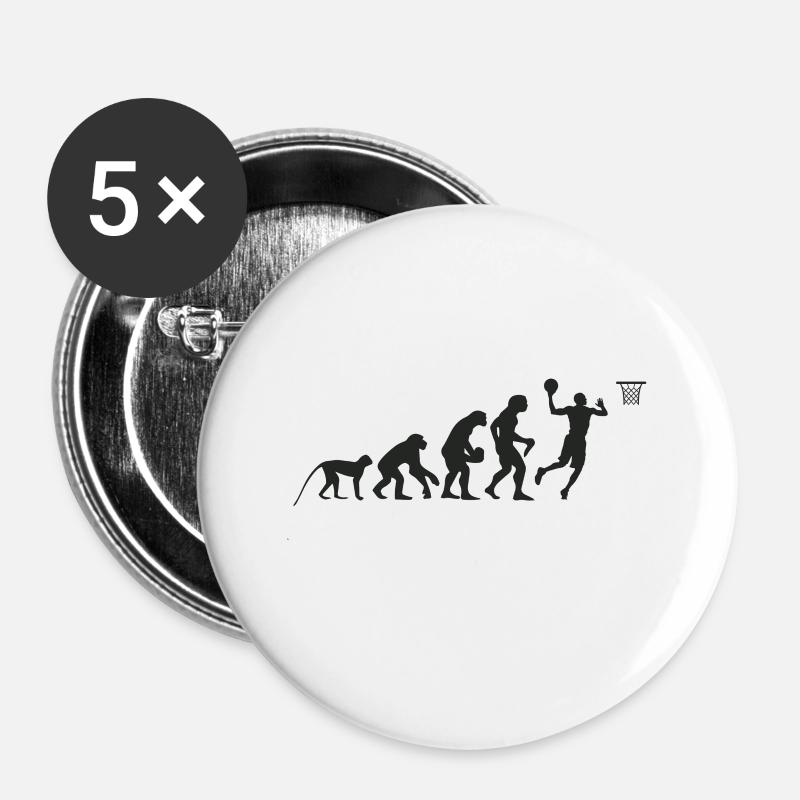 Evolution Basketball - Buttons large 2.2''/56 mm (5-pack) - white