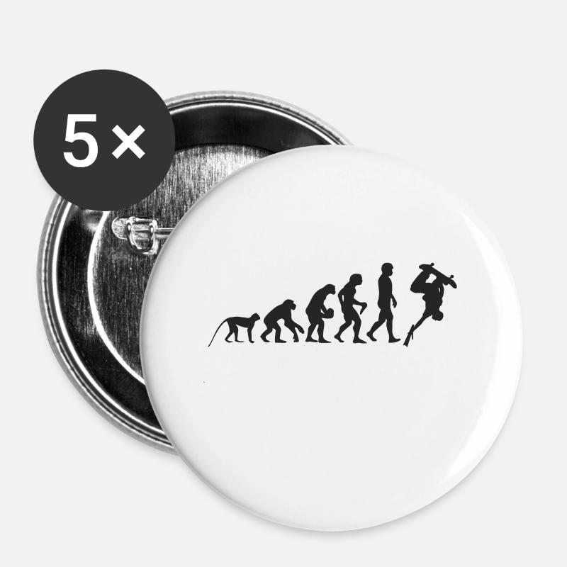 Evolution Skate - Buttons large 2.2''/56 mm (5-pack) - white