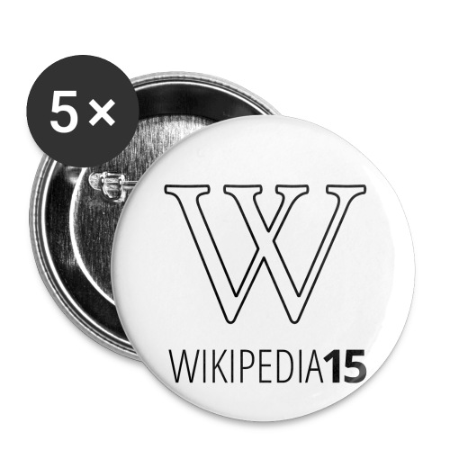 W, rak, vit - Stora knappar 56 mm (5-pack)
