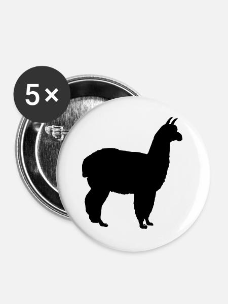 Edles Alpaka - Buttons groß 56 mm (5er Pack) - Weiß