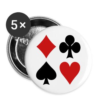 Karten - Poker - Buttons groß 56 mm (5er Pack) - Weiß - Vorne