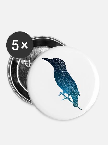 Eisvogel - Buttons groß 56 mm (5er Pack) - Weiß