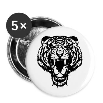 ferocious_tiger - Buttons large 2.2''/56 mm (5-pack) - white - Front