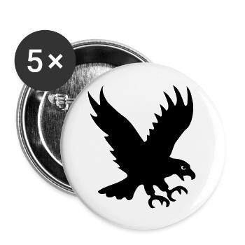 eagle bird of prey predator wild wings feather - Buttons large 2.2''/56 mm (5-pack) - white - Front