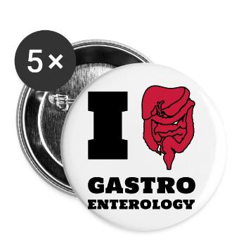 I love gastroenterology - Buttons groß 56 mm (5er Pack) - Weiß - Vorne