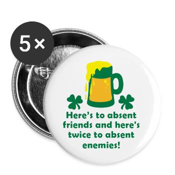 toast pour la tasse à bière de saint-patrick - Lot de 5 grands badges (56 mm) - blanc - Devant