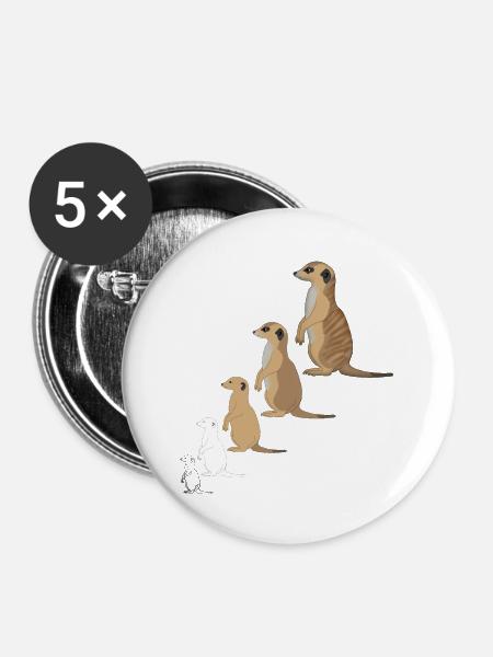 w_Erdmännchen - Buttons groß 56 mm (5er Pack) - Weiß