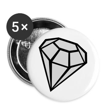Diamant - Buttons groß 56 mm (5er Pack) - Weiß - Vorne