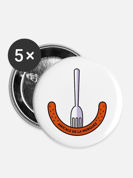 Amicale de la Merguez - Buttons large 2.2''/56 mm (5-pack) - white