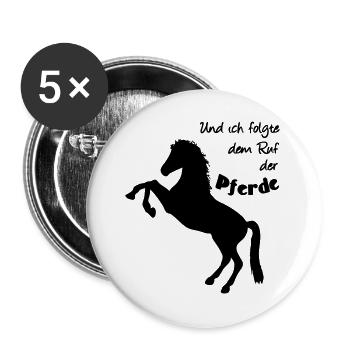 Ruf der Pferde Pferd Reiter Tier Reiten Geschenk - Buttons groß 56 mm (5er Pack) - Weiß - Vorne