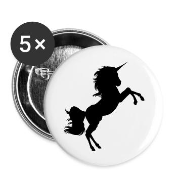 Einhorn - Buttons groß 56 mm (5er Pack) - Weiß - Vorne