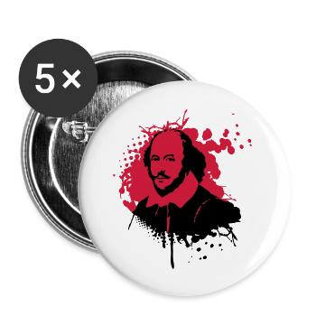 shakespeare-splat2 - Buttons groß 56 mm (5er Pack) - Weiß - Vorne
