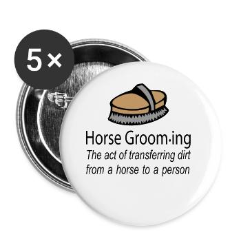 Pferd - Buttons groß 56 mm (5er Pack) - Weiß - Vorne