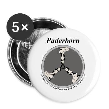 Paderborn - Buttons groß 56 mm (5er Pack) - Weiß - Vorne