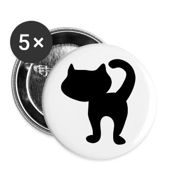 kitten_silhouette - Buttons large 2.2''/56 mm (5-pack) - white - Front