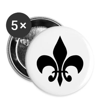 fleur de lis french lily - Buttons large 2.2''/56 mm (5-pack) - white - Front