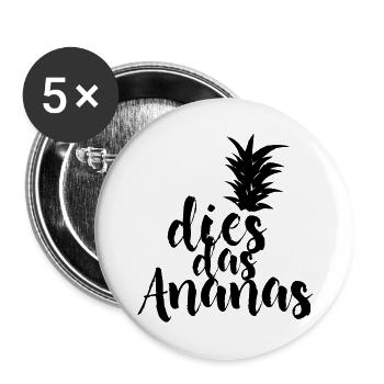 dies das Ananas - Buttons groß 56 mm (5er Pack) - Weiß - Vorne