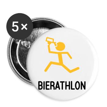Bierathlon die Kneipentour - Buttons groß 56 mm (5er Pack) - Weiß - Vorne