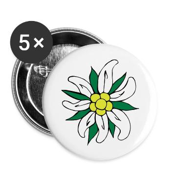 edelweiß_3 - Buttons groß 56 mm (5er Pack) - Weiß - Vorne