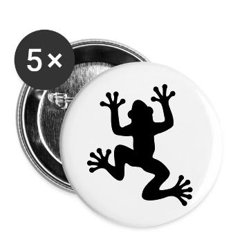 Frog / Frog Silhouette - Buttons large 2.2''/56 mm (5-pack) - white - Front