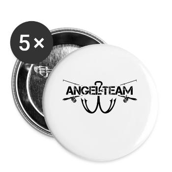 ANGELTEAM angeln angler anglerin fish fishing - Buttons groß 56 mm (5er Pack) - Weiß - Vorne
