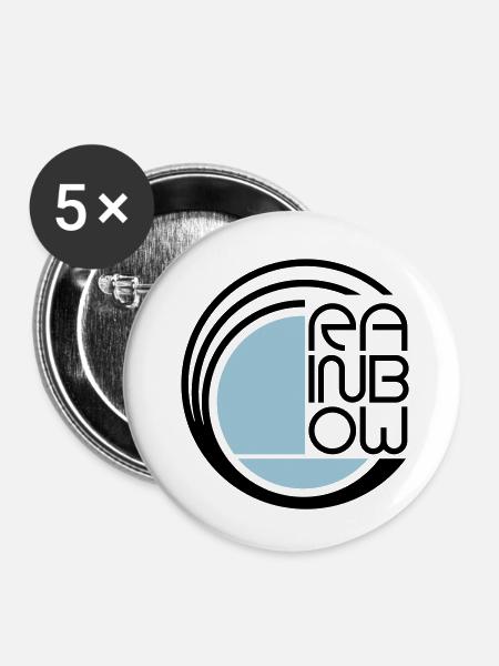 Rainbow Logo symbol - Buttons groß 56 mm (5er Pack) - Weiß