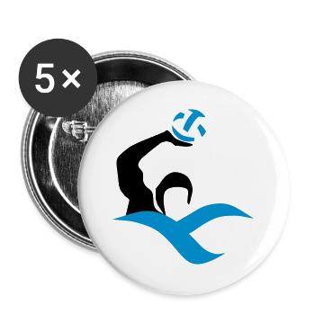 water polo - Lot de 5 grands badges (56 mm) - blanc - Devant