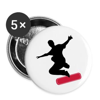Skater - Buttons groß 56 mm (5er Pack) - Weiß - Vorne