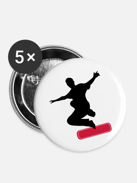 Skater - Buttons large 2.2''/56 mm (5-pack) - white