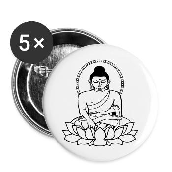 Buddha sitting - Lot de 5 grands badges (56 mm) - blanc - Devant