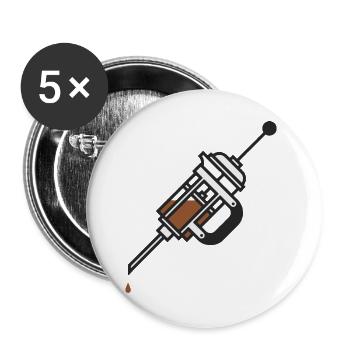 Kaffee Kaffee Kaffee - Buttons groß 56 mm (5er Pack) - Weiß - Vorne
