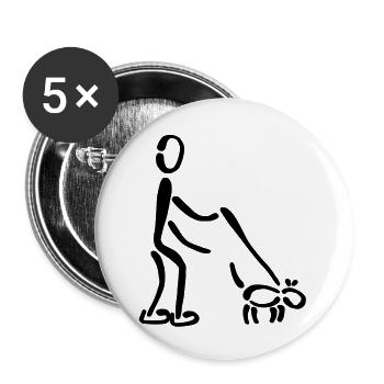 Walkies dog - Buttons large 2.2''/56 mm (5-pack) - white - Front